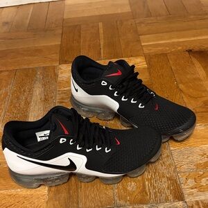 Nike Black and White VaporMax with Red Accents
